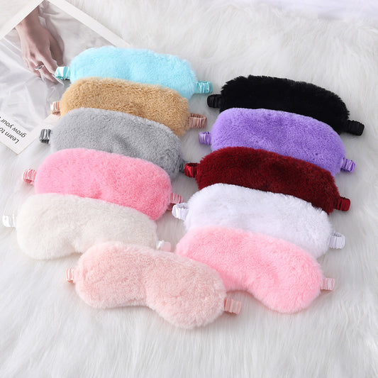 Frostizx Rabbit Fur Eye Mask Plush Soft Sleep Shield Comfortable Skin-friendly for Relaxation & Cozy Nap