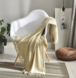 HearthHug Fringed Knitted Small Blanket