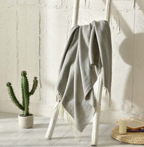 HearthHug Fringed Knitted Small Blanket