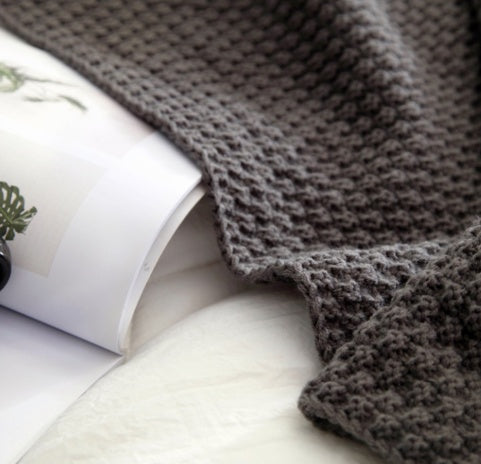 WarmWisp Nordic Fringed Knit Ball Wool Blanket