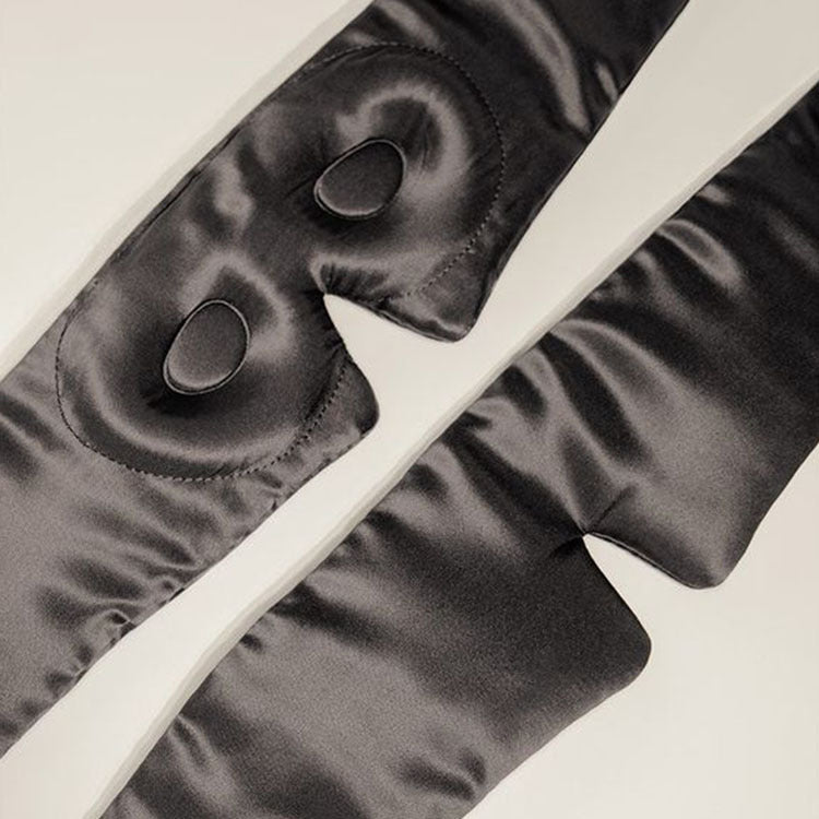 Caresser Large Silk Velcro Sleep Eye Mask Light Blocking for Travel & Relaxation