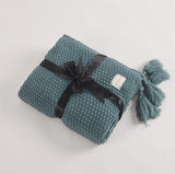 YarnAura Fringed Knitting Wool Blanket