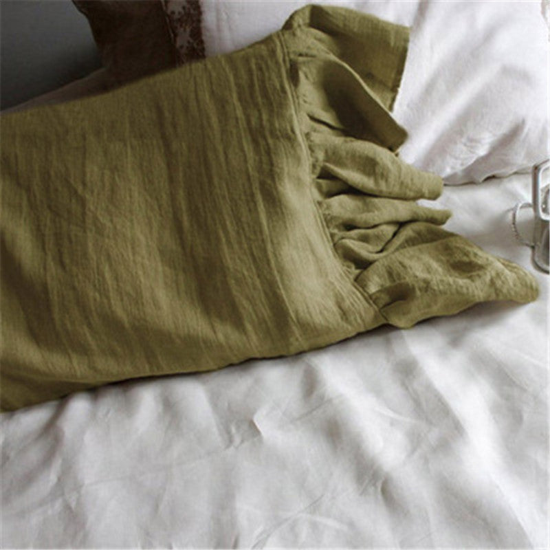 VelvetAura Linen Fishtail Pillowcase