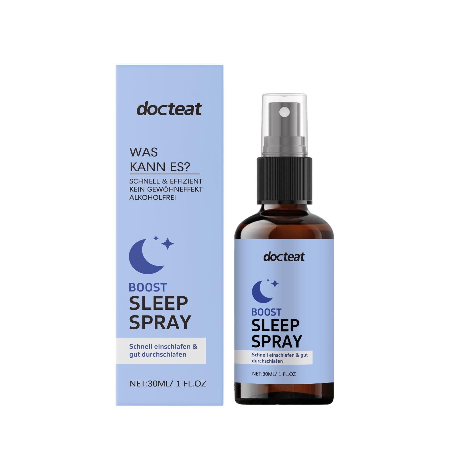 Docteat Boost Sleep Spray Natural Sleep Aid with Herbal Extracts for Relaxation & Comfort Sleep