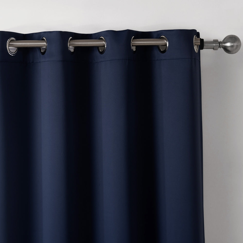Nocturne Dark Blue Blackout Curtains Modern for Bedroom & Light Blocking