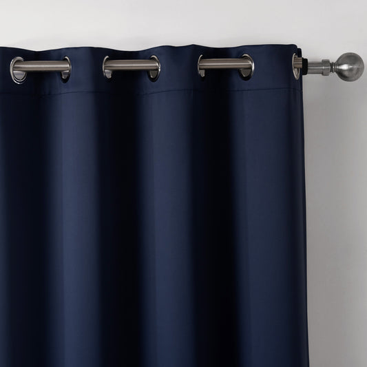 Nocturne Dark Blue Blackout Curtains Modern for Bedroom & Light Blocking