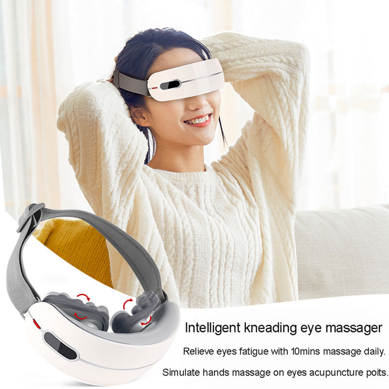 Visiozx Bluetooth Heated Eye Massager Vibrating Airbag Kneading Therapy for Relaxation & Sleep