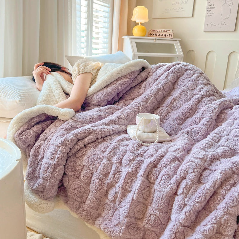 SnoozeHaven Double-Layer Berber Fleece Blanket