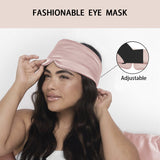 Silkenzx Silk-like Bamboo Fiber Eye Mask Stretch Satin Velcro Sleep Mask for Comfort & Better Sleep