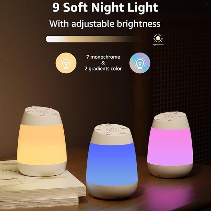 Lolaixe White Noise Insomnia Help Device with Seven-Color Night Light for Comfort & Relaxation