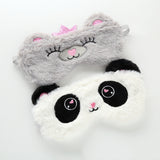 Cozyix Cartoon Bear Plush Blackout Sleep Eye Mask Soft Shading Eye Cover for Travel & Better Sleep
