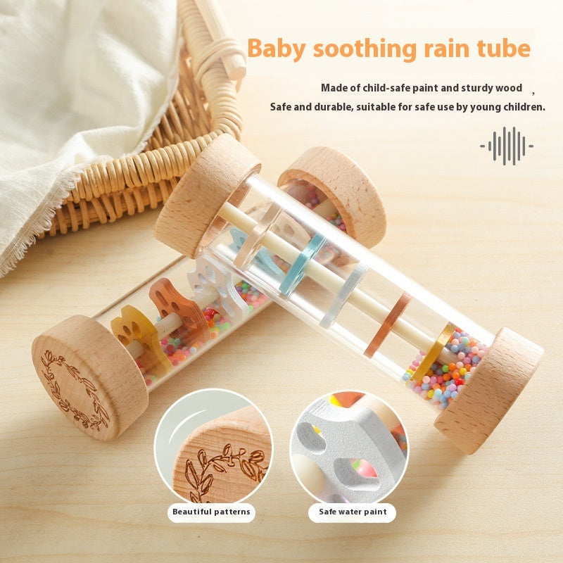 Lunaixe Rain Sound Simulation Rainbow Hourglass White Noise Baby Toy for Comfort & Maracas