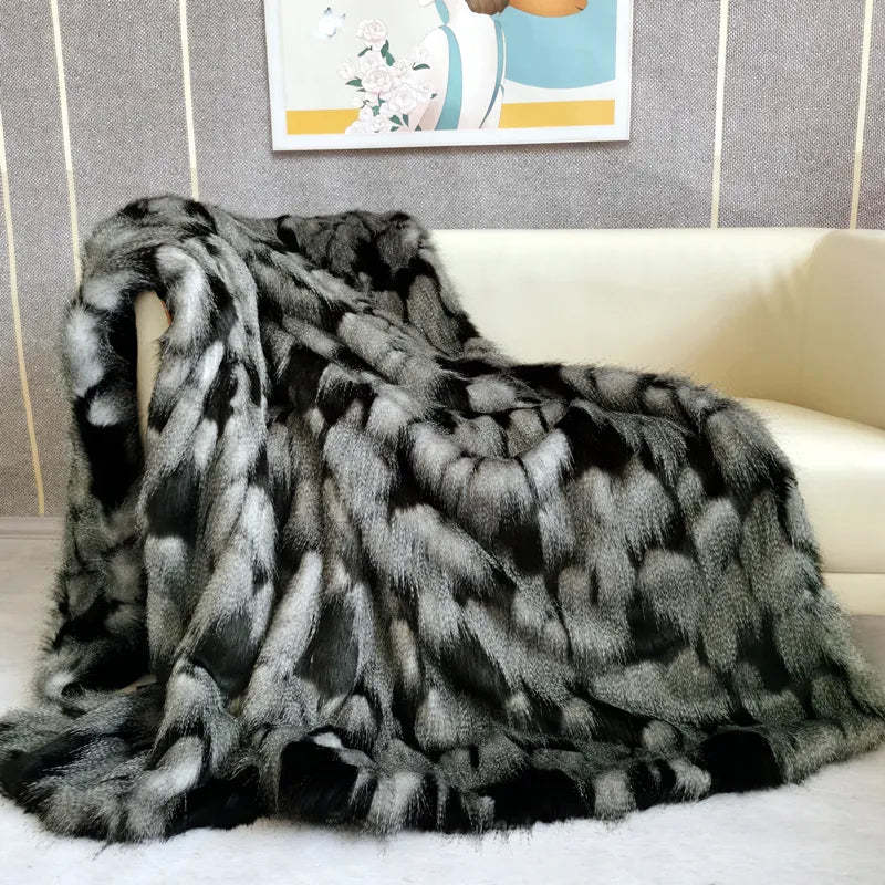 CozyCraze Peacock Fur Blanket