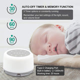 Elysiana White Noise Machine Sleep Aid Night Light for Anxiety Relief & Relaxation