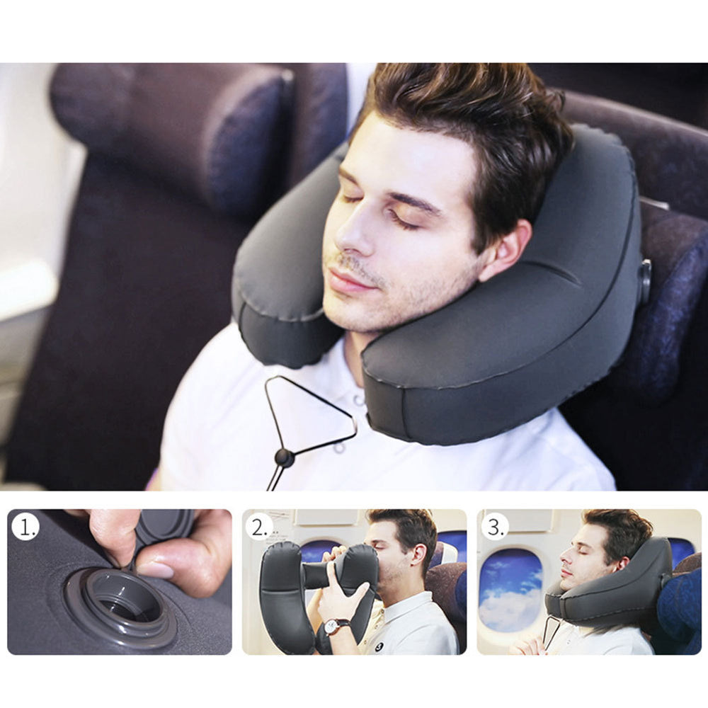 CloudHush Inflatable H-Shaped Travel Neck Pillow