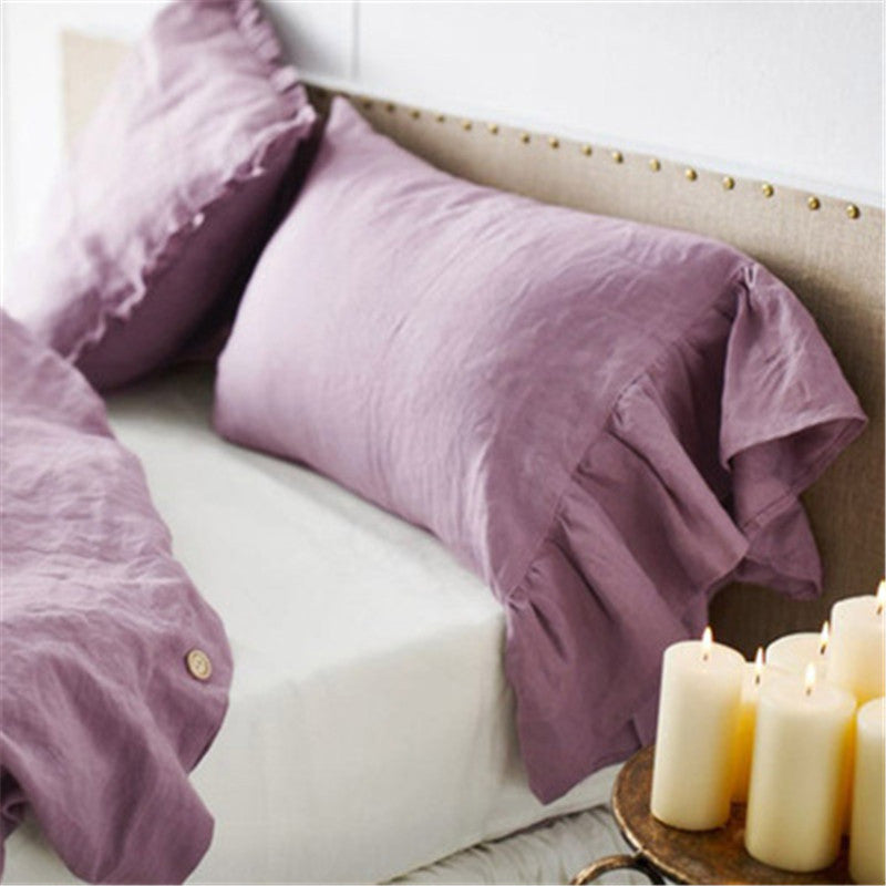 VelvetAura Linen Fishtail Pillowcase