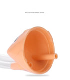 Orange funnel with white base on a white background