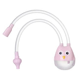Pink owl-shaped night light with a flexible neck on a white background