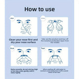 Instructions on how to use a nose strip with illustrations and text.