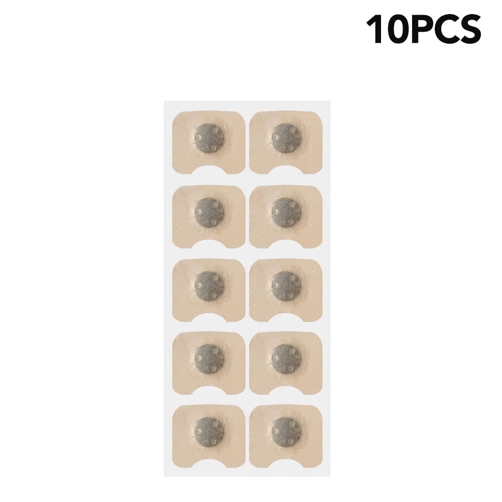 Pack of 10 adhesive patches on a white background