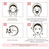Step-by-step guide for using a facial strip with illustrations and text instructions.