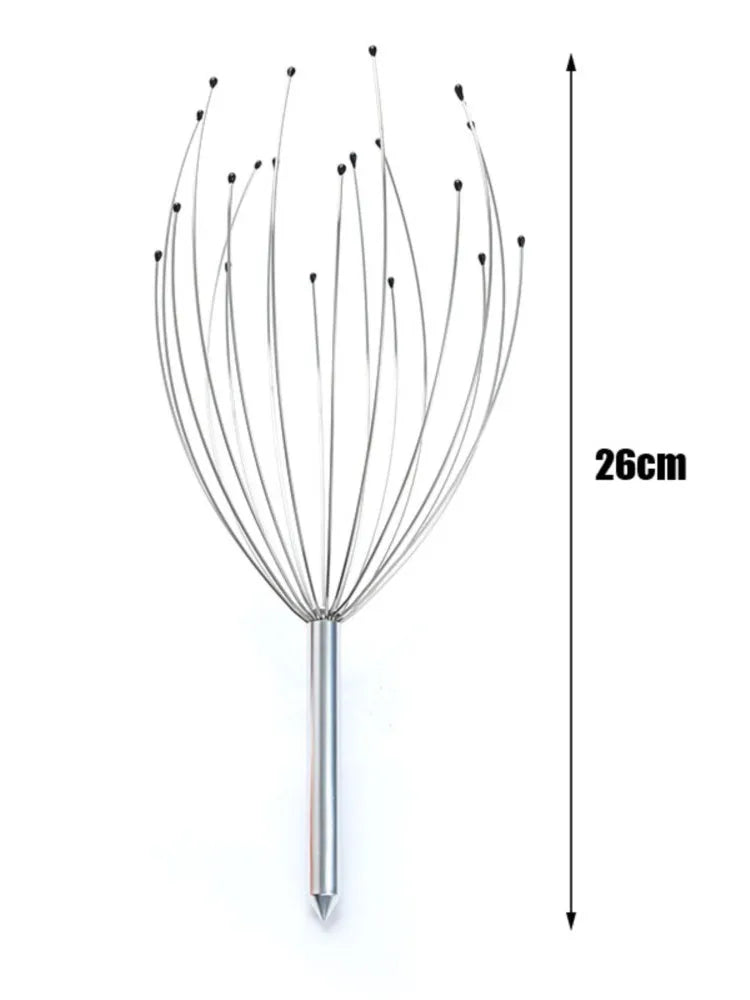 Metal whisk with measurement label on a white background
