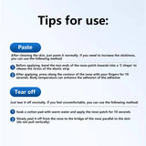 Instructions for using a nose patch on a white background