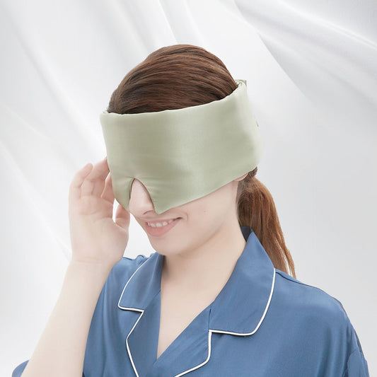 Simplied Eye Mask Solid Color Silk Velcro Travel & Home for Relaxation & Comfortable Sleep