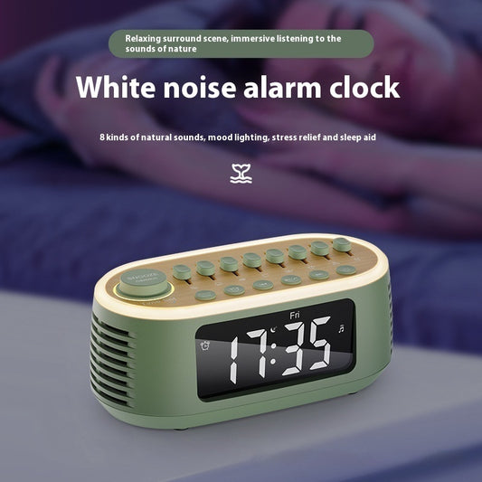 Atomzx Mini Bluetooth White Noise Alarm Clock Sleep Aid & LED Speaker for Music & Relaxation