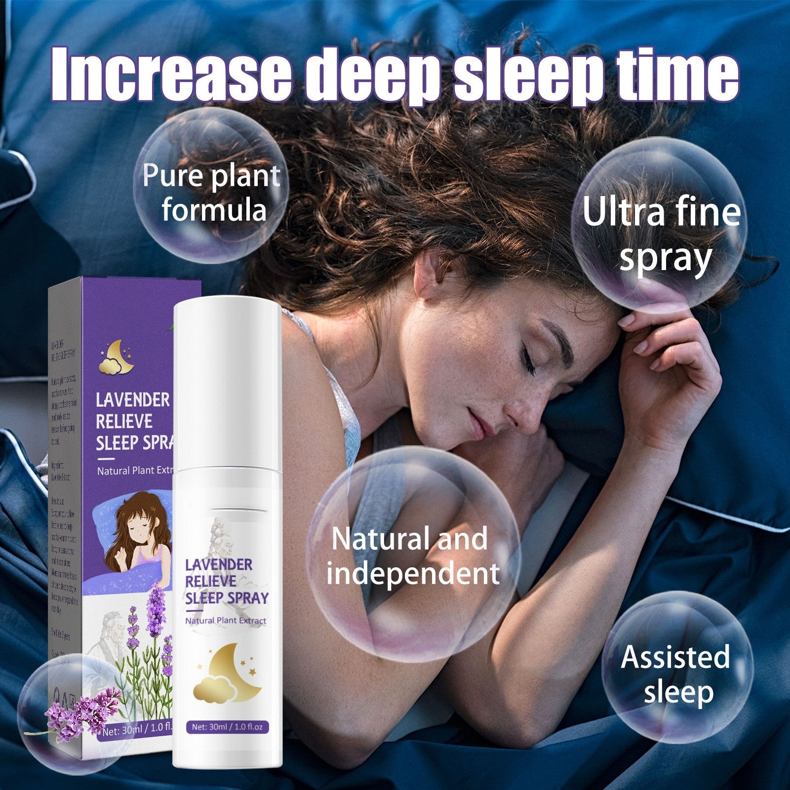 South Moon Lavender Sleep Spray Relieve Stress & Anxiety 30ml for Peaceful Sleep & Comfort Sleep