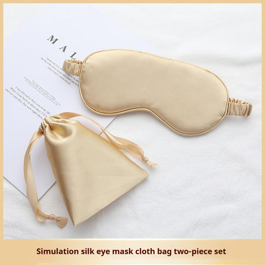 Featherzx Two-Piece Artificial Silk Eye Mask with Storage Bag for Sleep & Travel Comfort