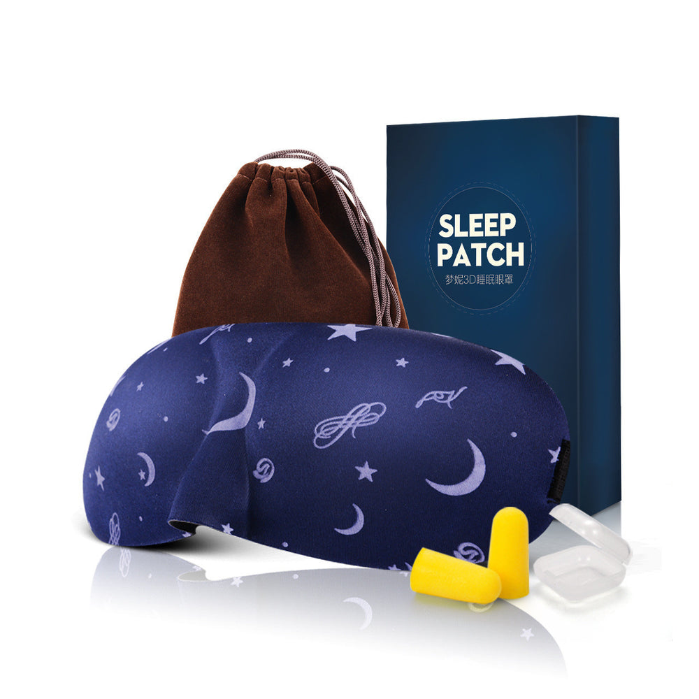 Peepszx 3D Cartoon Sleep Eye Mask Breathable Blackout with Earplugs & Bag for Comfort & Relax