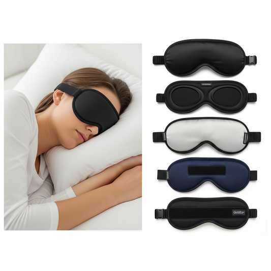 3D contoured sleep mask designed for side sleepers