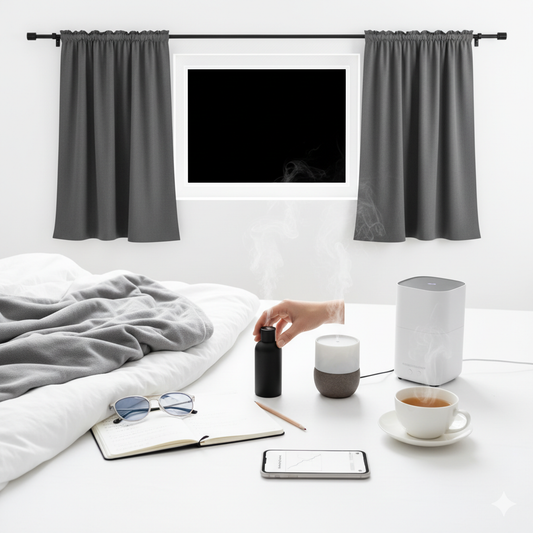 A bright, white bedroom scene promoting natural sleep