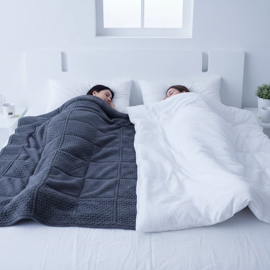 Weighted vs. regular blanket for sleep.