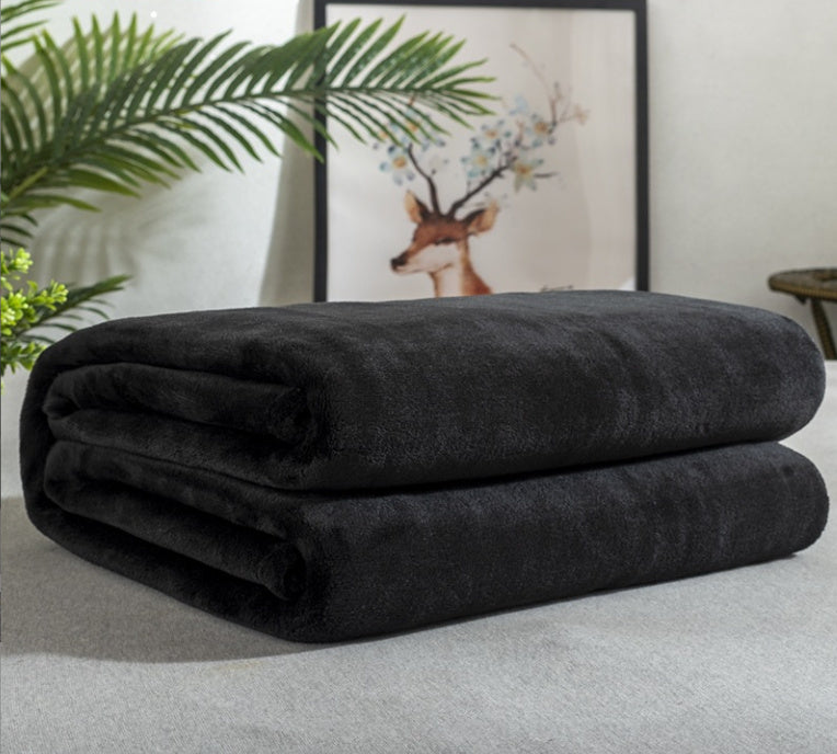 EmberEase Solid Color Flannel Blanket 