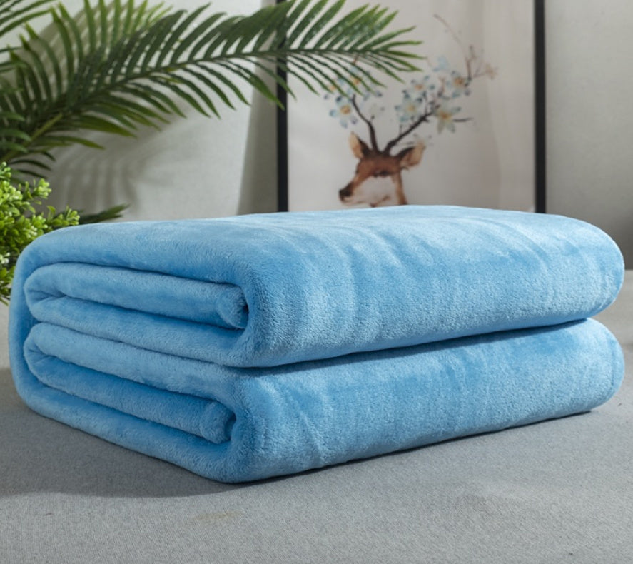 EmberEase Solid Color Flannel Blanket 