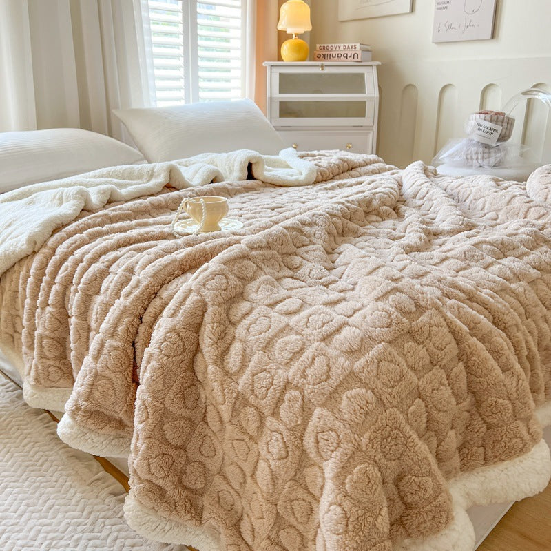 SnoozeHaven Double-Layer Berber Fleece Blanket