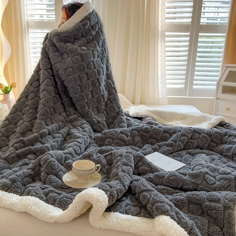 SnoozeHaven Double-Layer Berber Fleece Blanket