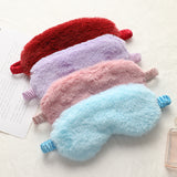 Dozeizx Rabbit Fur Blackout Sleep Eye Mask Plush Warm & Comfortable for Deep & Restful Sleep