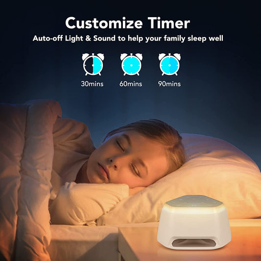 Again White Noise Night Light USB Sleep Aid with Music Timer & Smart Home Features for Sleep & Rest