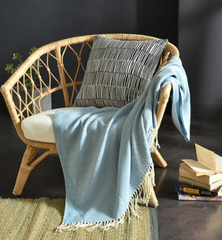 HearthHug Fringed Knitted Small Blanket