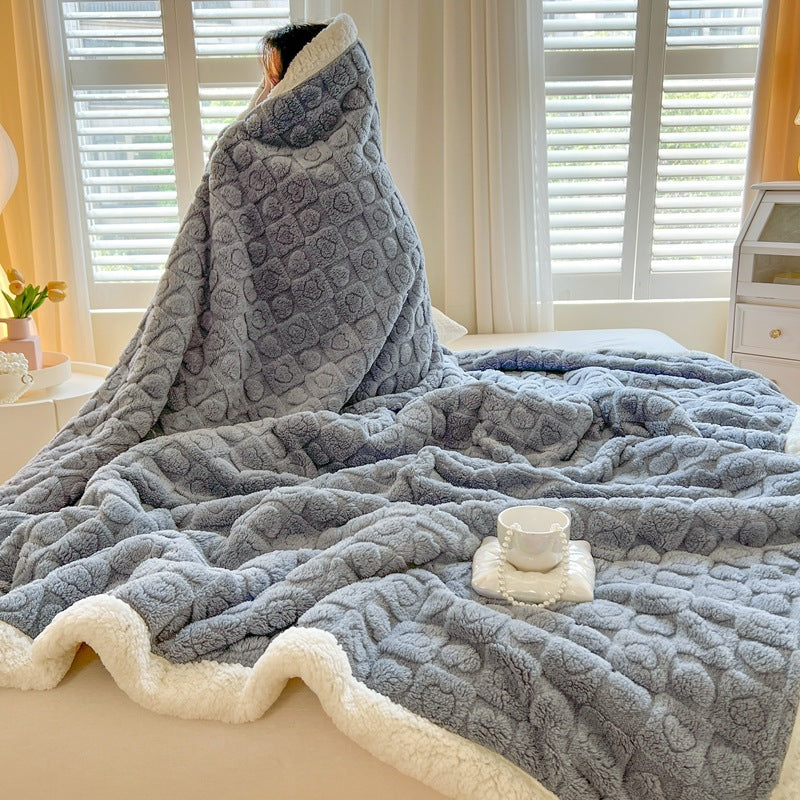 SnoozeHaven Double-Layer Berber Fleece Blanket