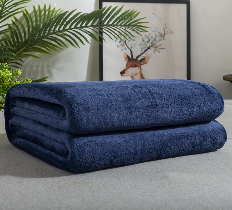 EmberEase Solid Color Flannel Blanket 