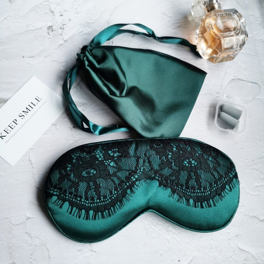Elysiazx Eye Mask Silk & Lace Breathable Sleep Shade Relieve Fatigue Travel for Restful Sleep & Daily Nap