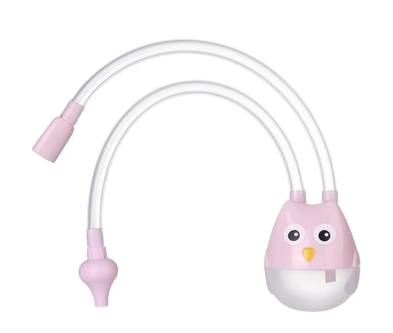 Pink owl-shaped吸鼻器 on a white background