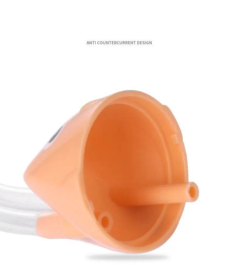 Orange funnel with white base on a white background
