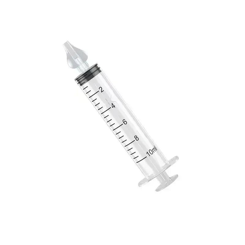 Medical syringe with measurement markings on a white background