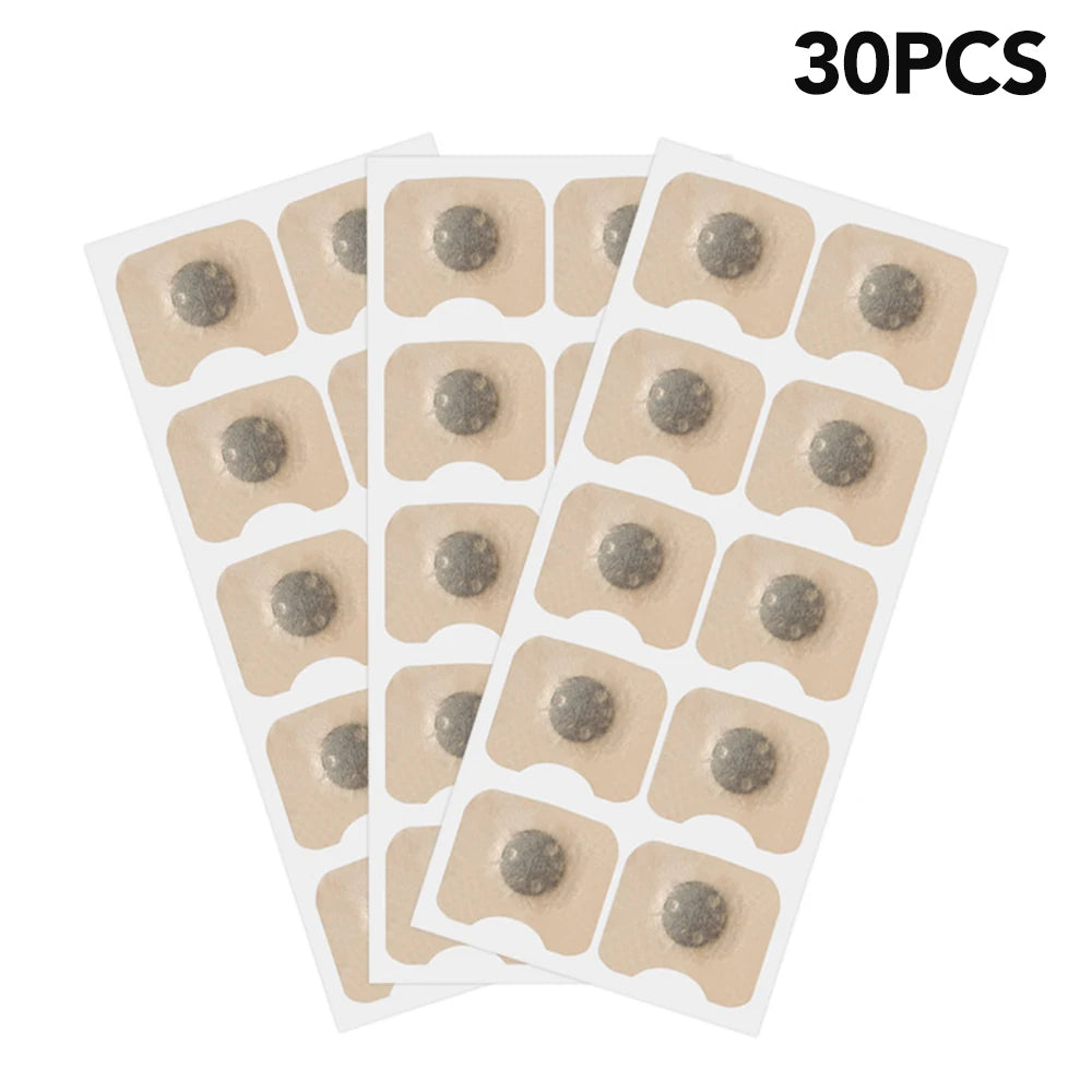 Packaging of 30 adhesive patches on a white background