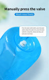 Blue nasal washer with instructions on using it to wash the nose.
